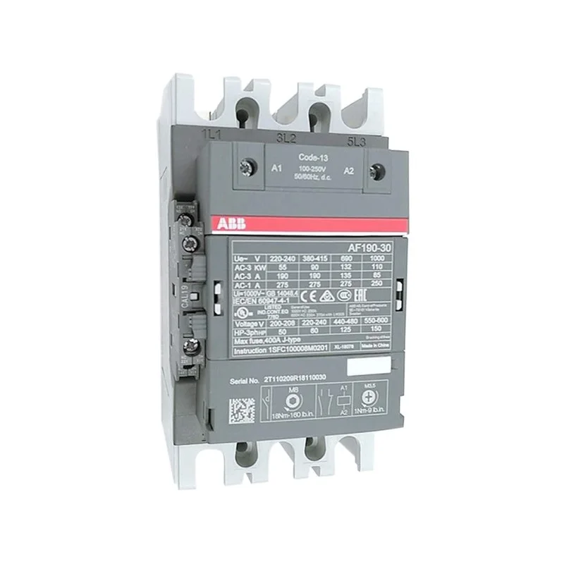 

ABB 3-ploe contactors AF series AC/DC operated 1NC+1NO 190A 90kw AF190-30-11-11 AF190-30-11-12 AF190-30-11-13 AF190-30-11-14