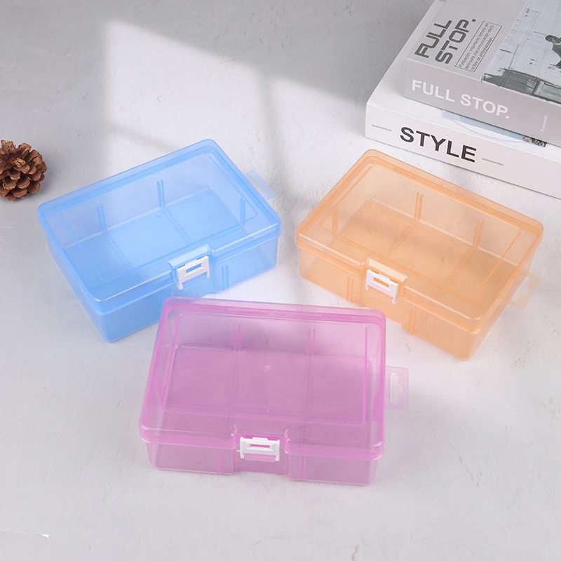 Transparent Plastic Storage Boxes For Jewelry Hardware Accessories Small Items DIY Crafts Cosmetic Storage Box Container 3Colors