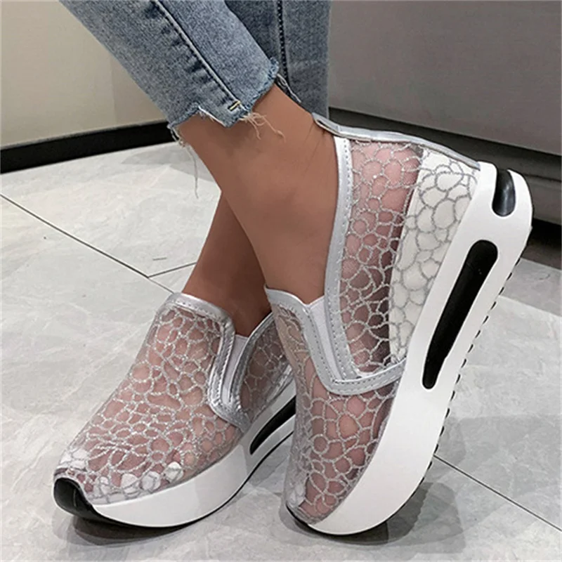 Tenis Feminino 2024 Spring Summer Shiny Gold Sneakers Women's Luxury Shoes Fashion Student Shoes Casual Platform Tennis Shoes