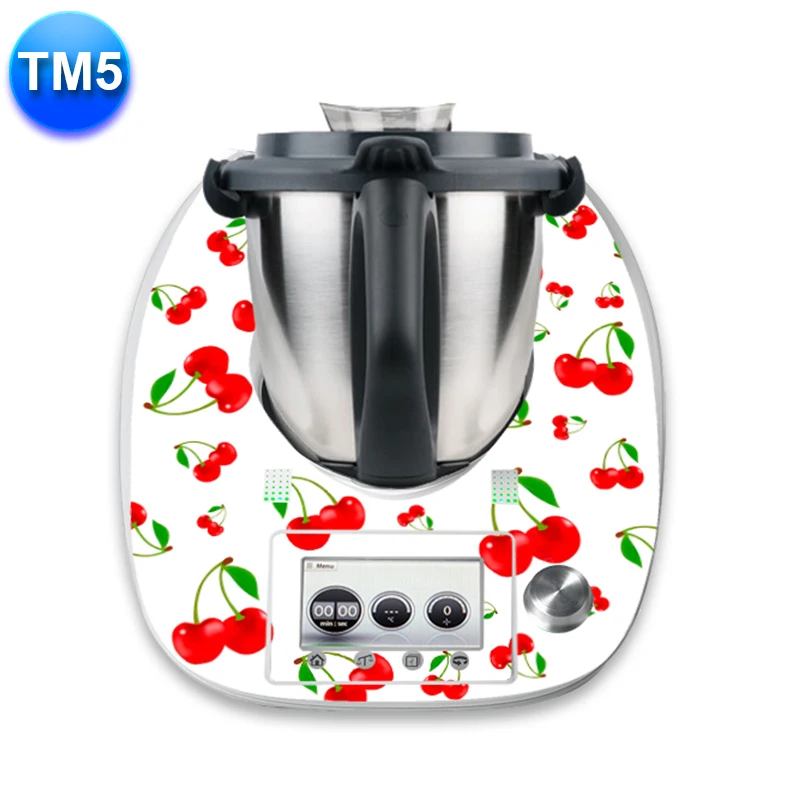 Apcym Vinilo Adhesivo Personalizado para Thermomix TM5 - Cerezas