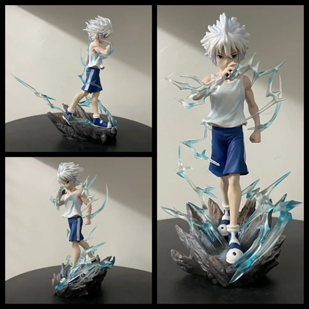 Hunter×Hunter Killua Zoldyck Anime Figurine Action Figuresรูปปั้นคอลเลกชันรุ่นของเล่นเดสก์ท็อปเครื่องประดับตกแต่งห้องของขวัญ