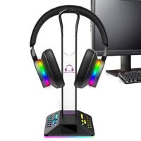 RGB Headphone Stand Portable Gamer Earphone Stands Flexible And Reusable Desk Game Headset Holders Multifunctional PC Games