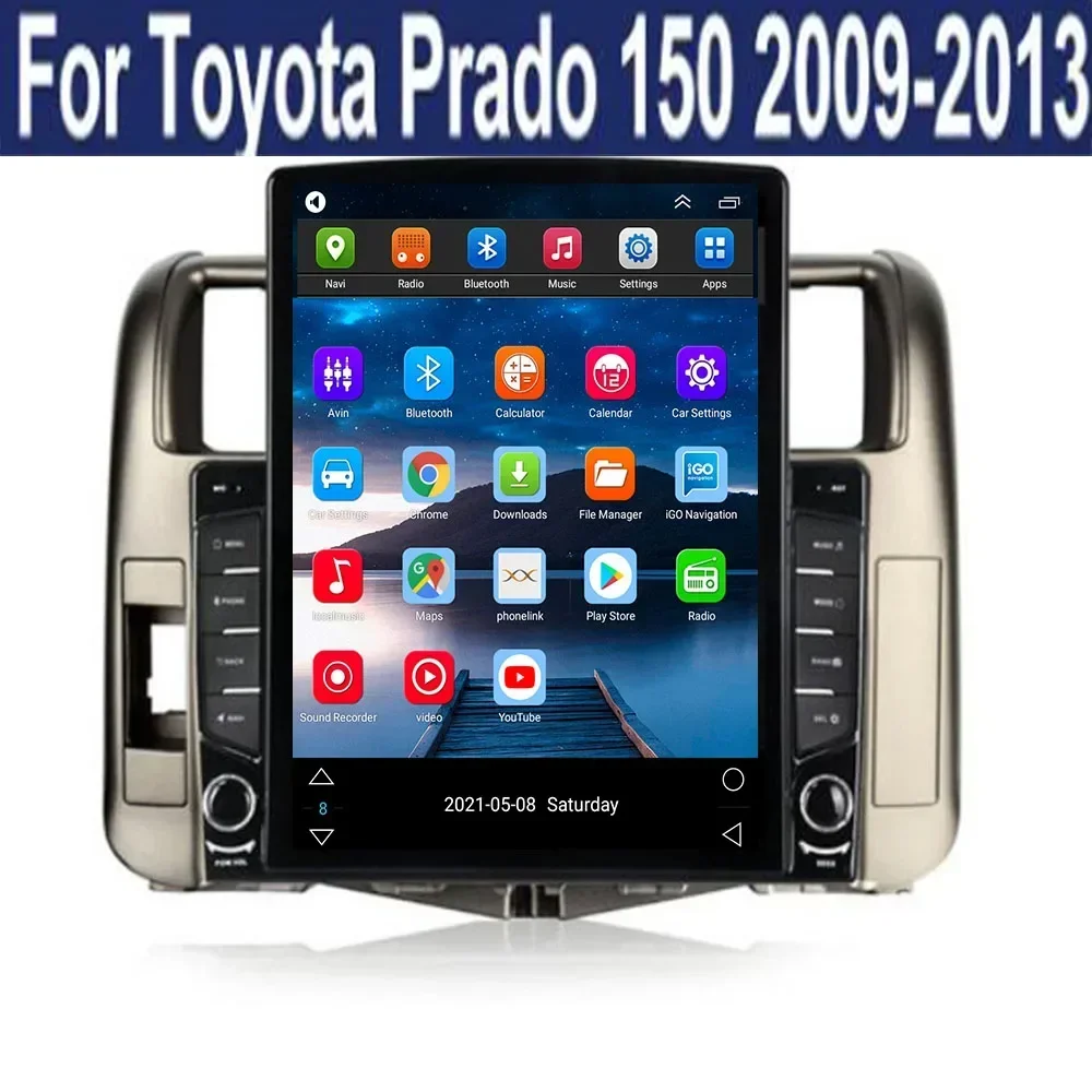 Per Tesla Stile 2Din Android 14 Autoradio Per Toyota Land Cruiser Prado 150 2010+ Lettore Video Multimediale GPS Stereo Carplay DSP