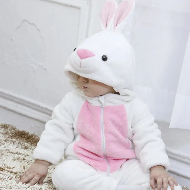 Umorden 0-4T طفل الأرنب الأبيض الأرنب زي Kigurumi الكرتون الحيوان رومبير الرضع طفل بذلة عيد الفصح هالوين فستان بتصميم حالم