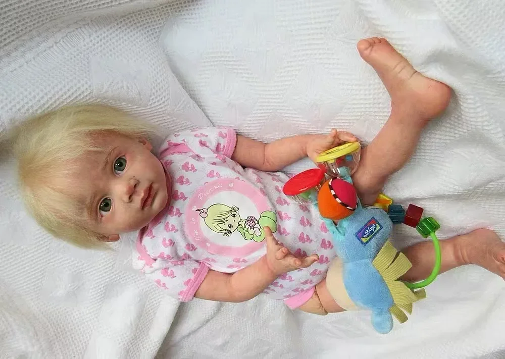 DLS مخصص محدود العرض 25 بوصة تولد من جديد الطفل فريتزي مع الشعر الجذور يدويا الانتهاء بالفعل مع فستان مختلف