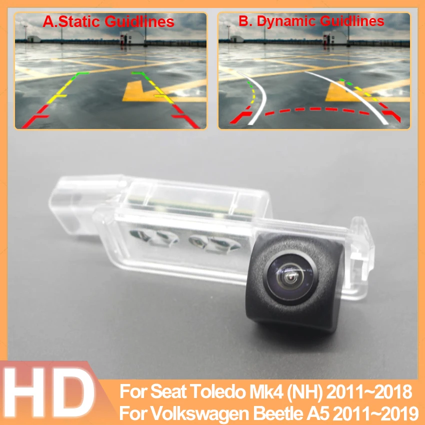 Car Reversing Parking Waterproof Camera For Seat Toledo Mk4 (NH) Volkswagen Beetle A5 2011~2019 HD Night Vision Backup Camera