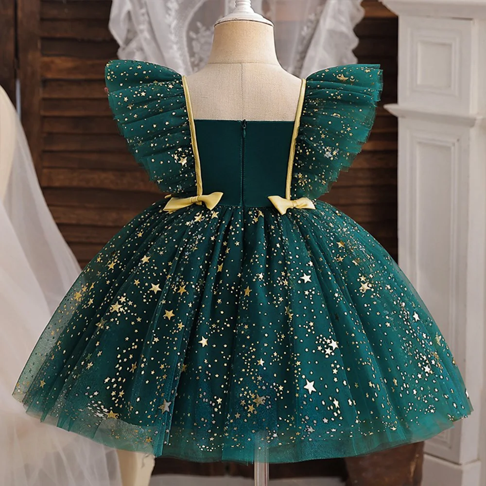 Hello Kitty-Robe à volants à sequins pour filles, tutu en tulle, robe de princesse, robe d'anniversaire pour tout-petits, robe élégante pour enfants, quelle que soit la fête, robes de bébé, 1-5 ans