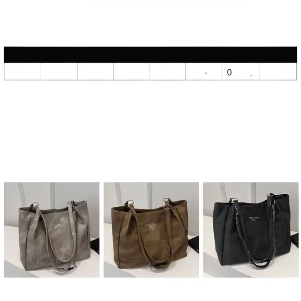 Stylish Large Tote Bag Women Shoulder Handbag Fashion Chain Decor Soft PU Leather Casual Travel Designer Satchel