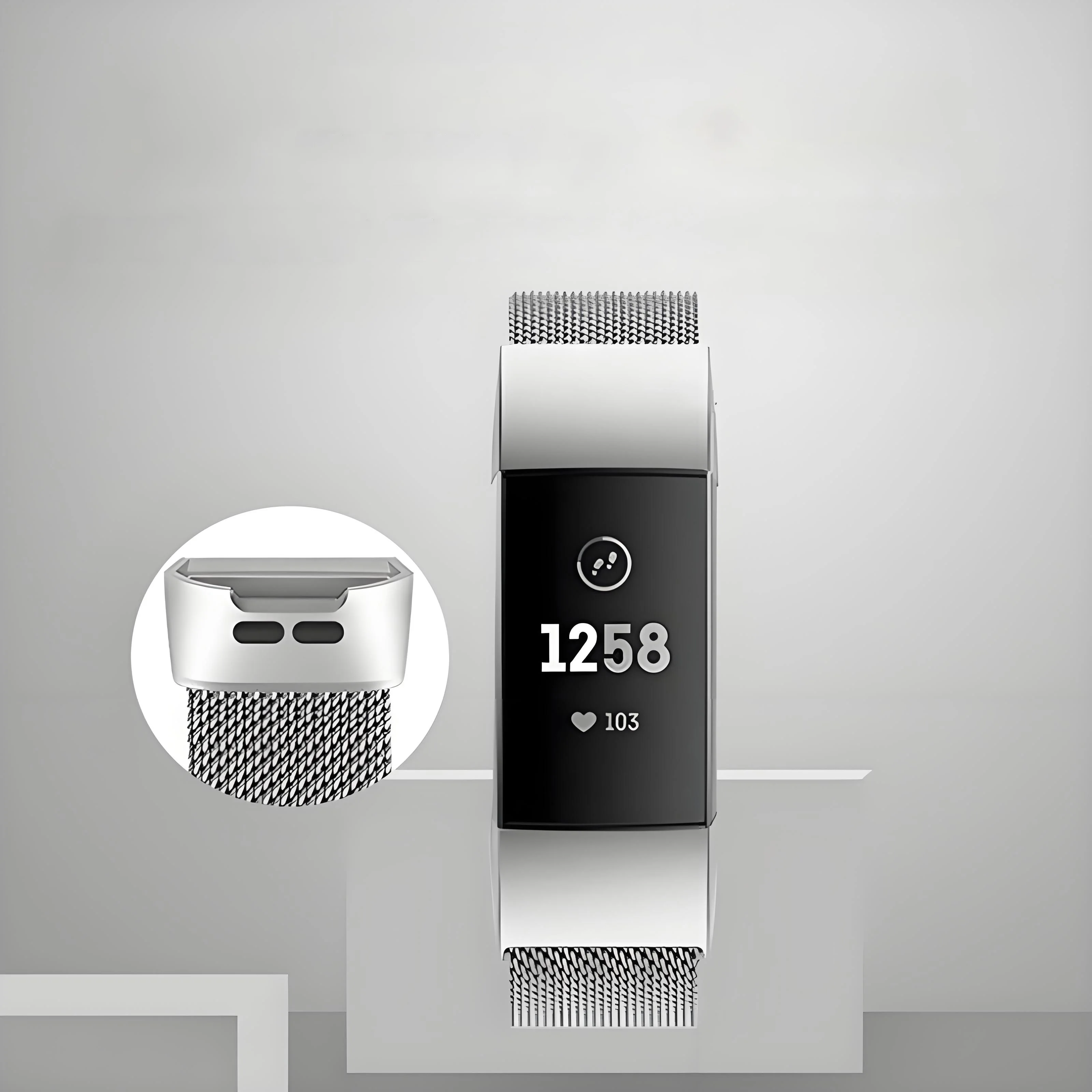 1 Pair of Stainless Steel Strap Connectors Suitable for Fitbit Charge3/Charge4 Strap Buckle Watch Accessories