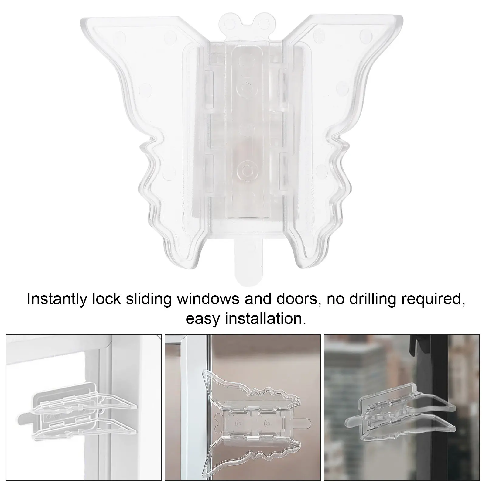 

6Pcs Sliding Window Locks Child Safety Limiters Door Stopper Lock Anti-Theft Security Ventilation Protection Sliding Door Lock