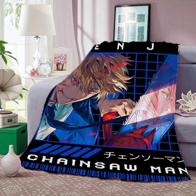 Chainsaw Man Couch Throw Blanket for Bed Fluffy Soft Blankets Bedroom Decoration Boho Home Decor Bedspread the Decorative Sofa