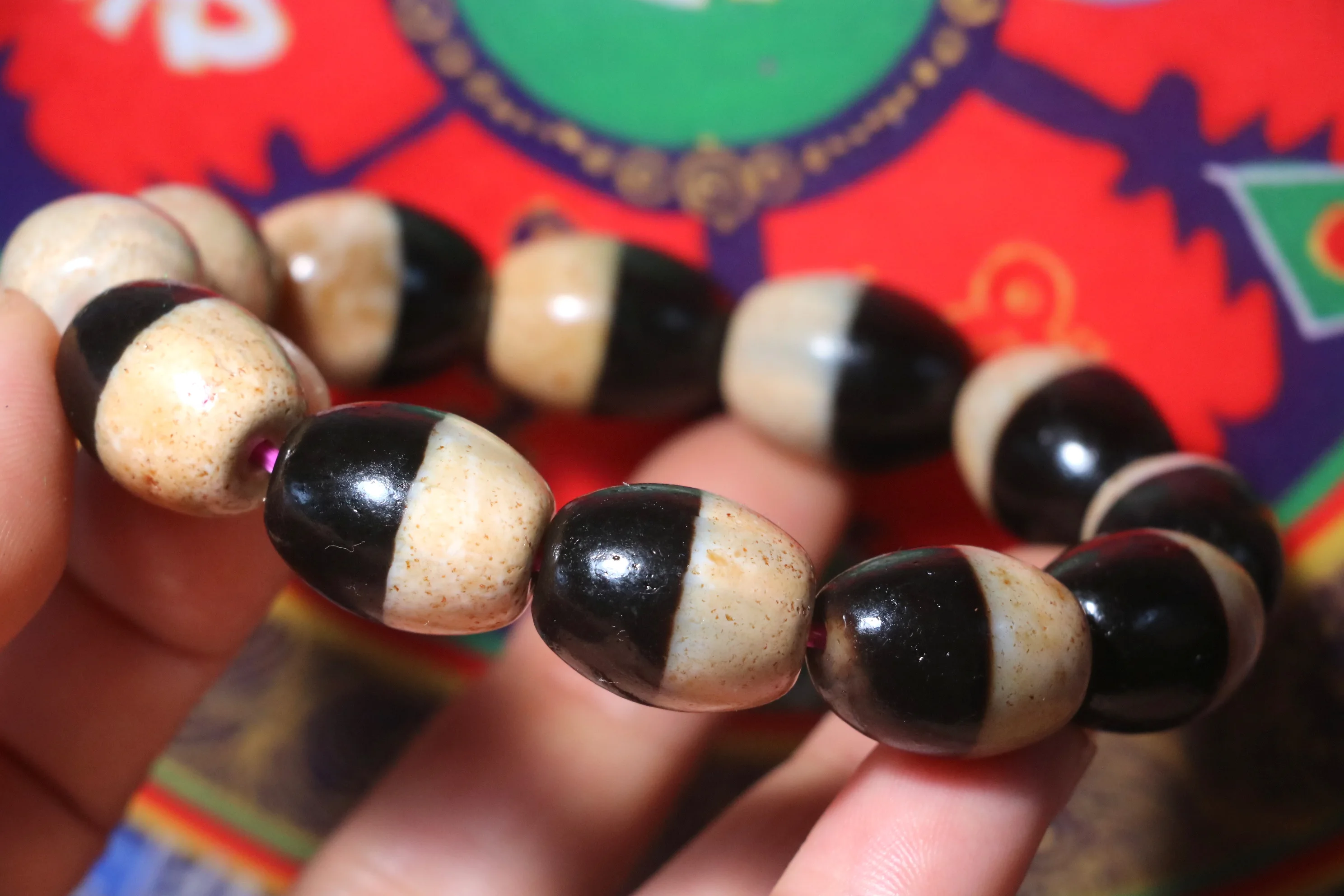 Magic Power Energy Tibetan Old Agate Yin Yang Harmonious Symbols dzi Bead Bracelet Timestown Sauces UPD211231A1