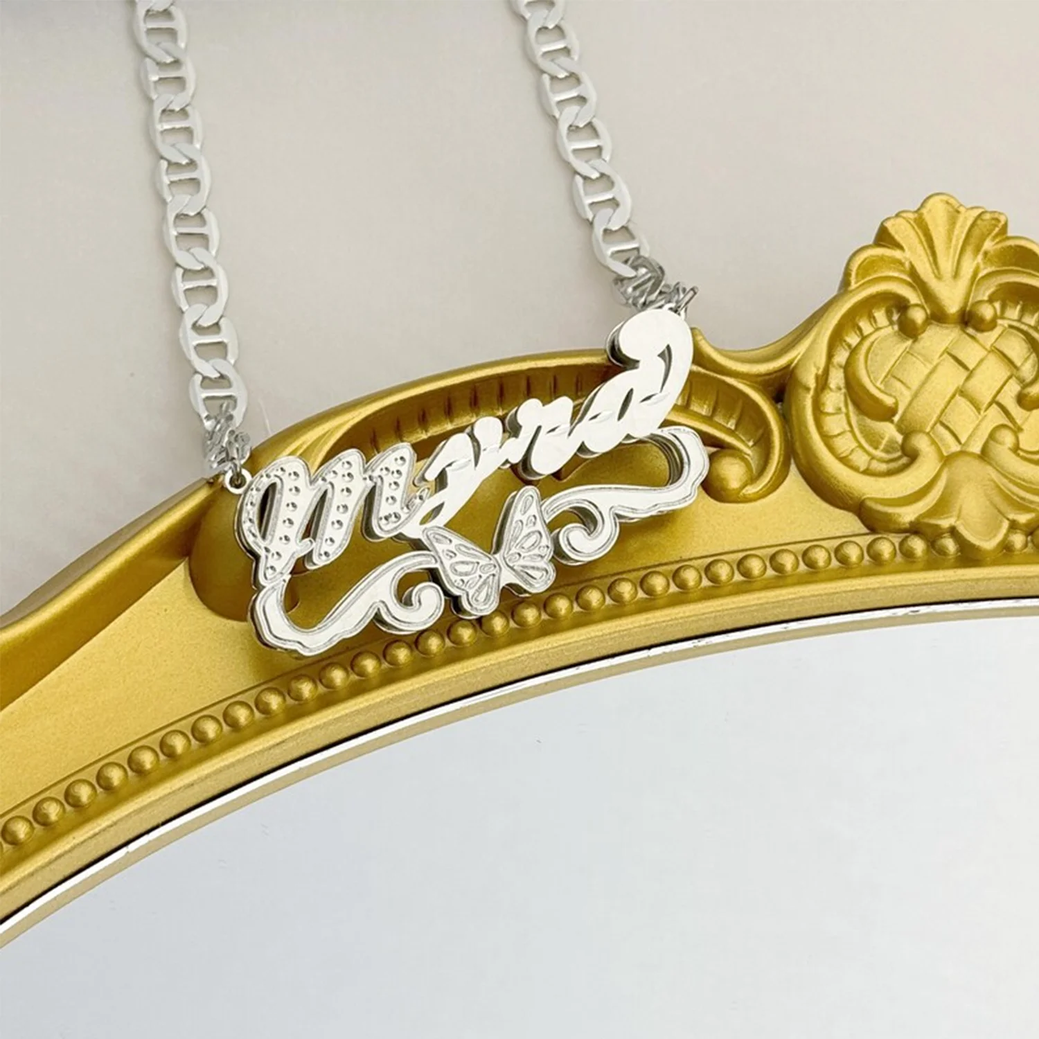 

Zciti Custom Name Necklace for Women Butterfly Pendant Personalized Stainless Steel Chain Fashion Jewelry special gift for lover