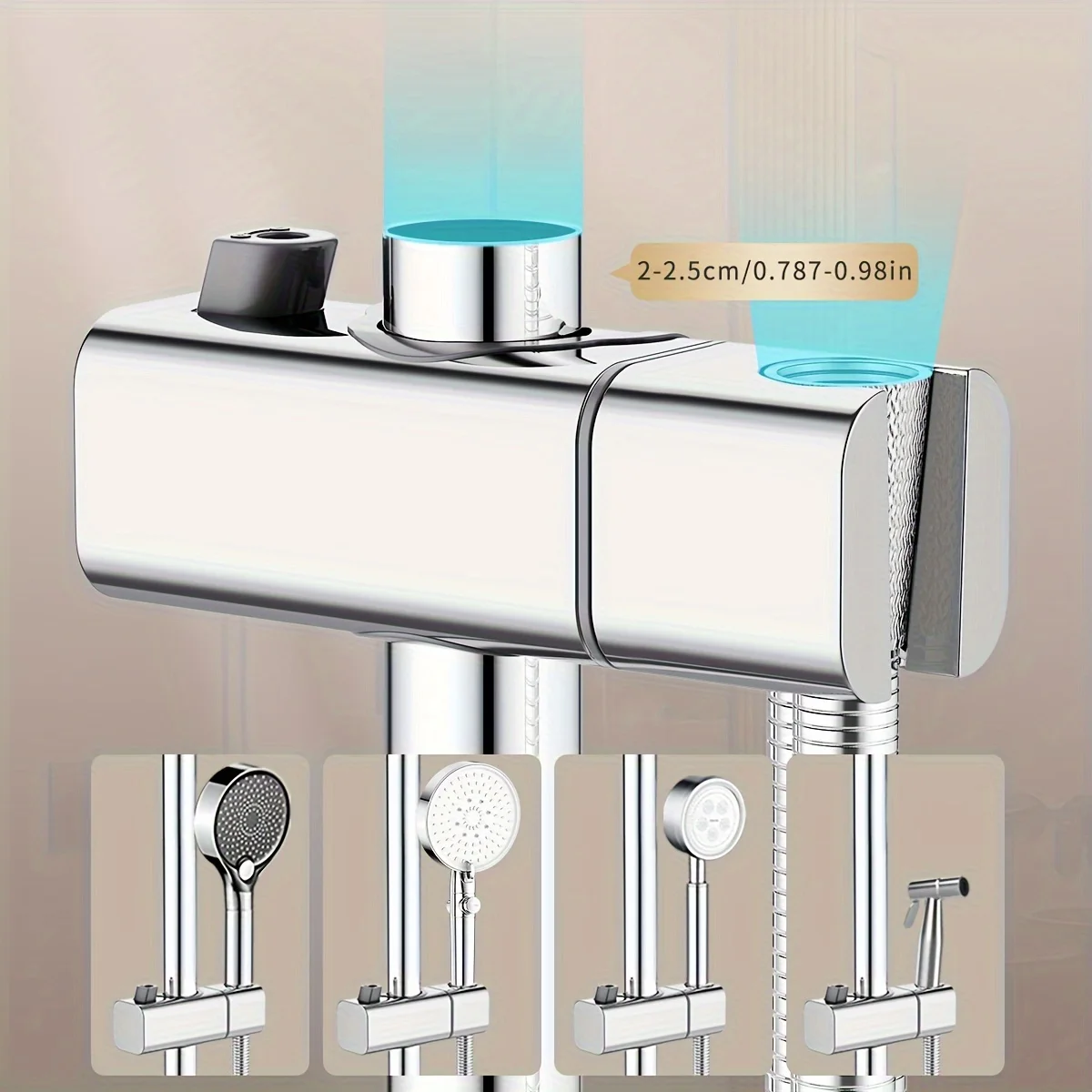 ติดผนังปรับหัวฝักบัวผู้ถือ Telescopic Lift Rod ลูกบิดหมุนลูกบิดหมุนอุปกรณ์ห้องน้ํา