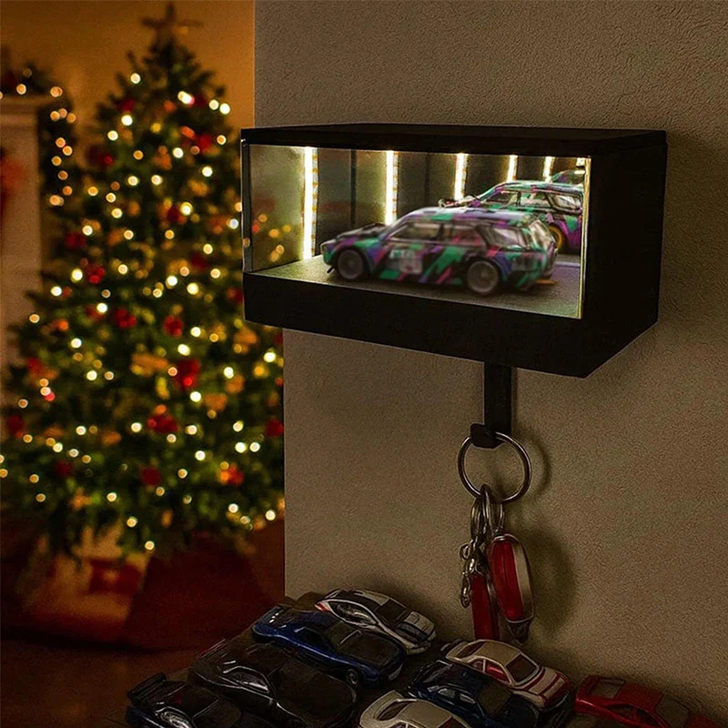 LED Light Featured Key Rack for Garage; Infinity Mirror Design