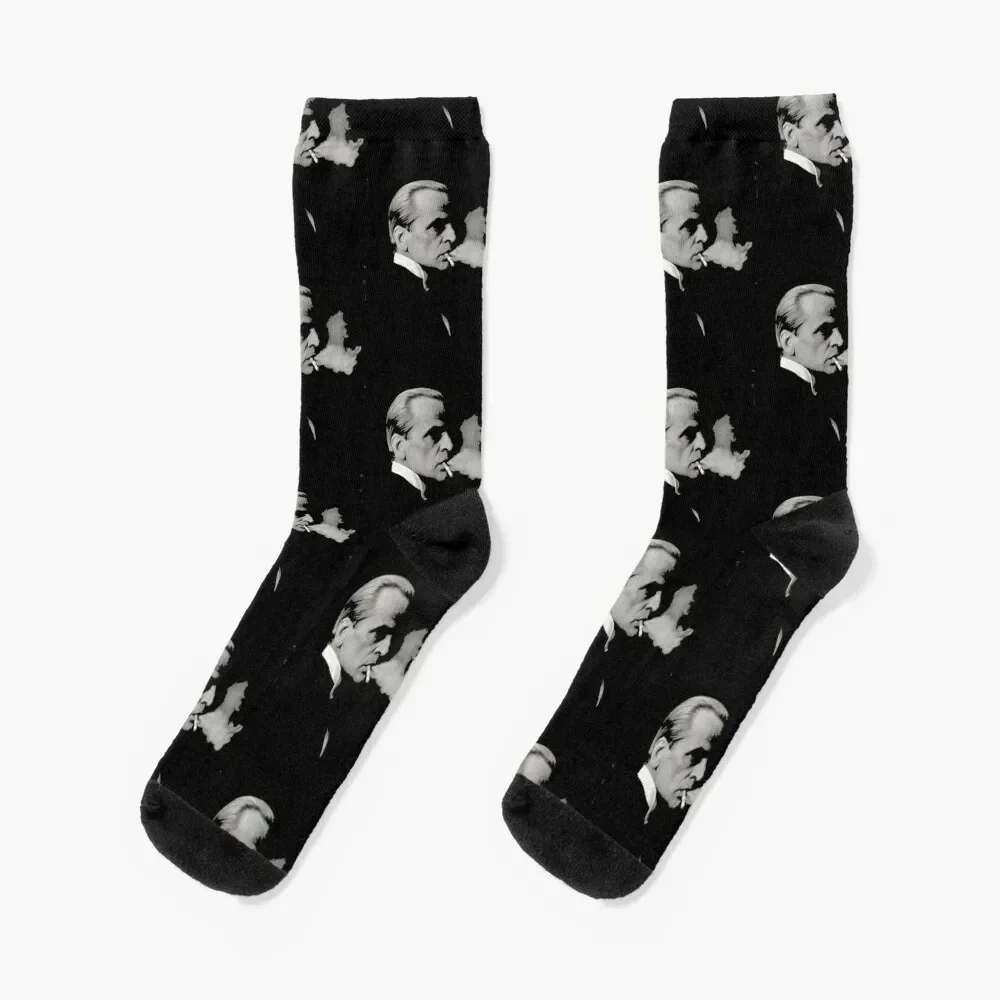 

Kinski Smoking Black & White Socks kawaii man hiphop japanese fashion Socks For Men Women's