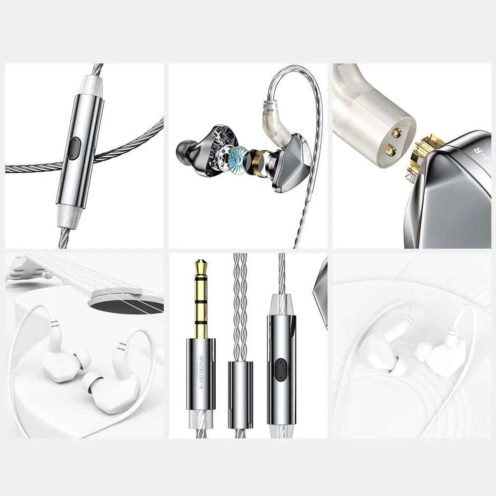 BLON BL-07 BL07 Wired Best In Ear HIFI IEMs Earphones Single Dynamic Driver Fiber Diaphragm Headphone Monitor Detachable Cable