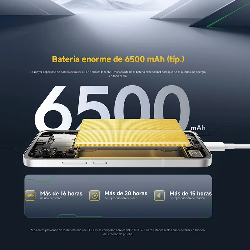 POCO F7 5G, NFC, Snapdragon ® 8s Gen 4, 6.83 pulgadas, 120 Hz, cámara de 50 MP, 6500 mAh, IP68 6