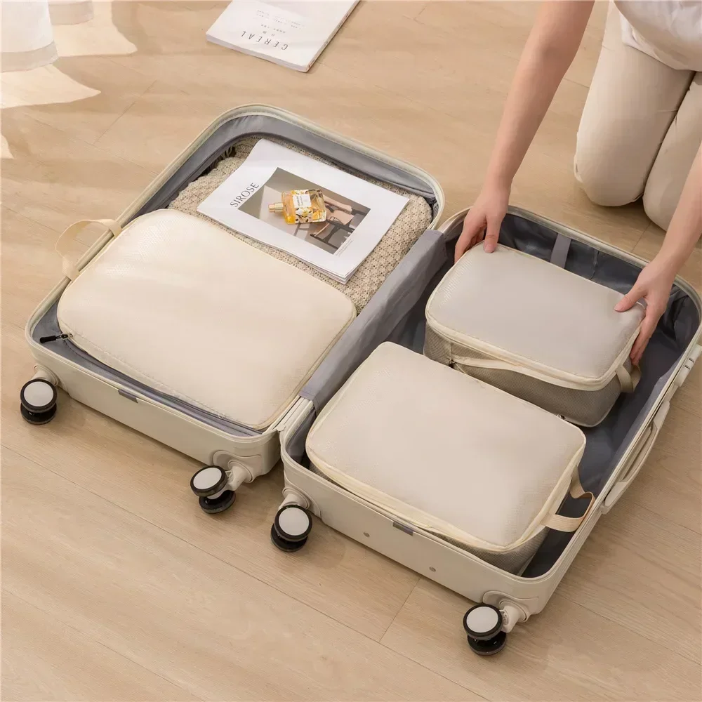 

New 3Pcs/Set Travel Compressible Packing Multifunction Travel Storage Bag Waterproof Suitcase Nylon Portable Luggage Organizer