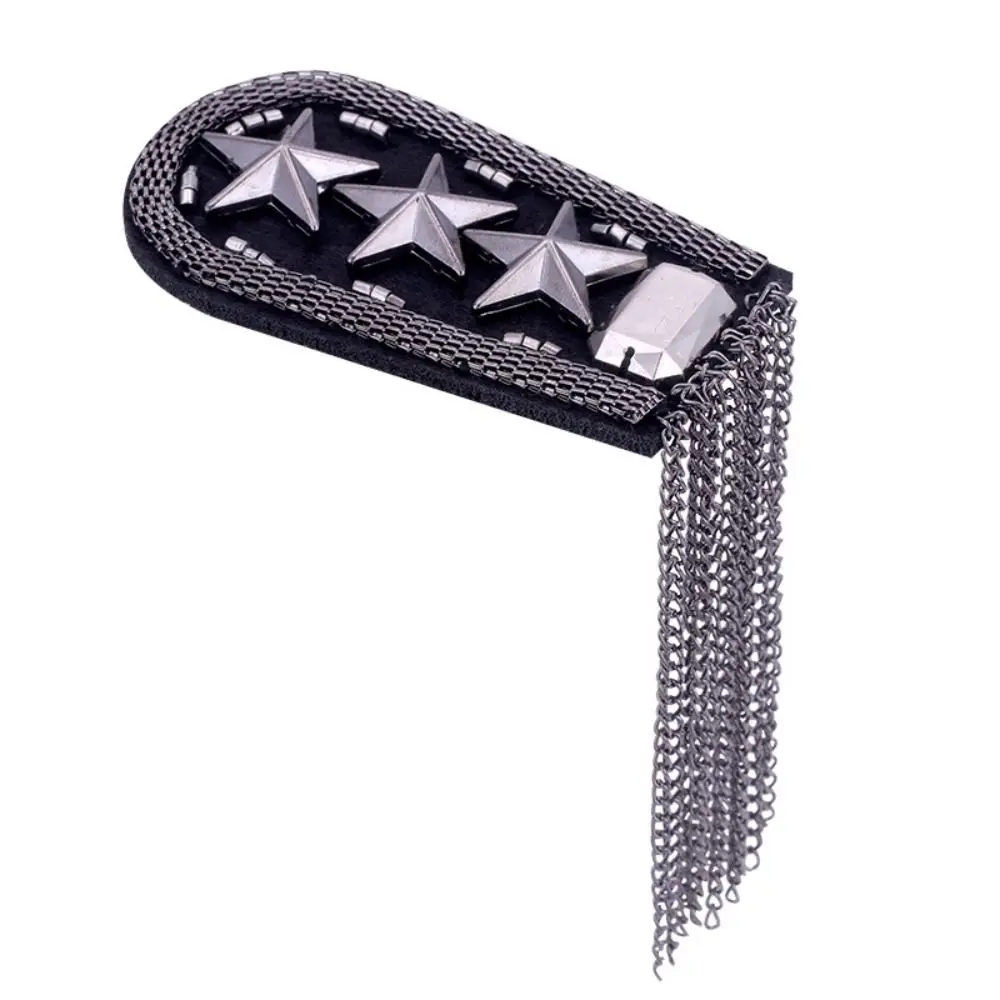 Jewelry Epaulet Tassel Chain Shoulder Board Punk Alloy Star Shoulder Flash Pin Breastpin Fringe Shoulder Mark Theatre