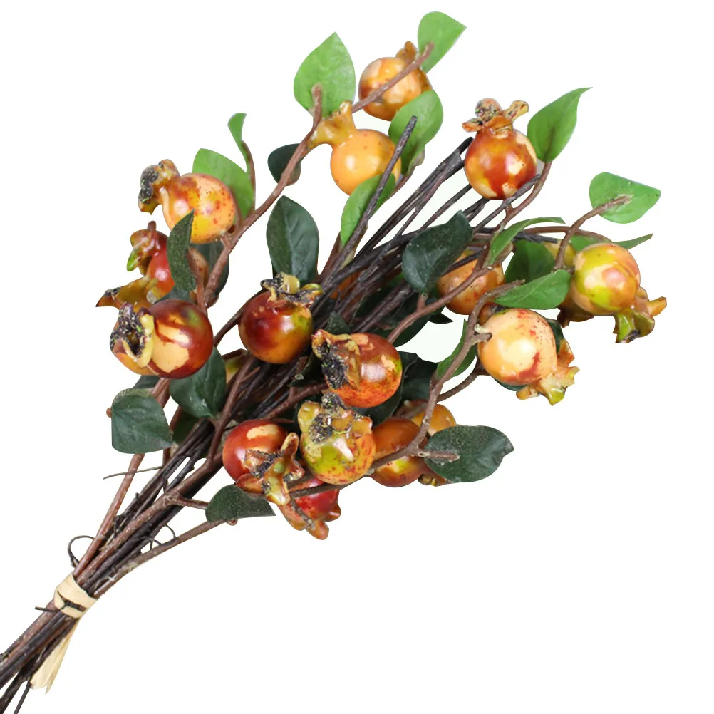 

Group of 5 Artificial Rosehip Berries Simulation Pomegranate Fruit Perfect for Christmas DIY Floral Arrangements Home