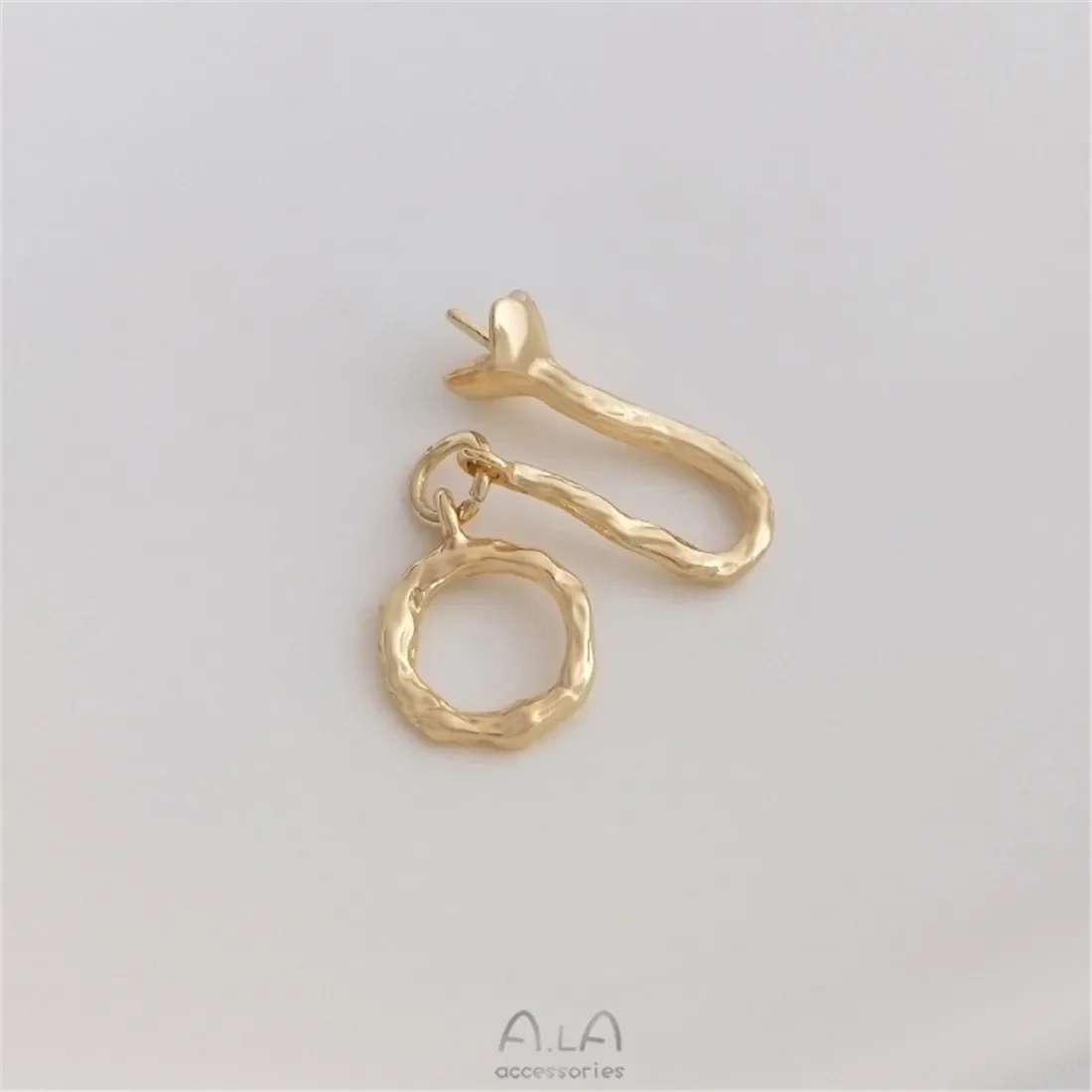 

14K Gold Wrapped Flower Bud Holder Hook Shaped Jewelry Buckle DIY Handmade Pearl Bracelet Necklace Connection Closure Buckle