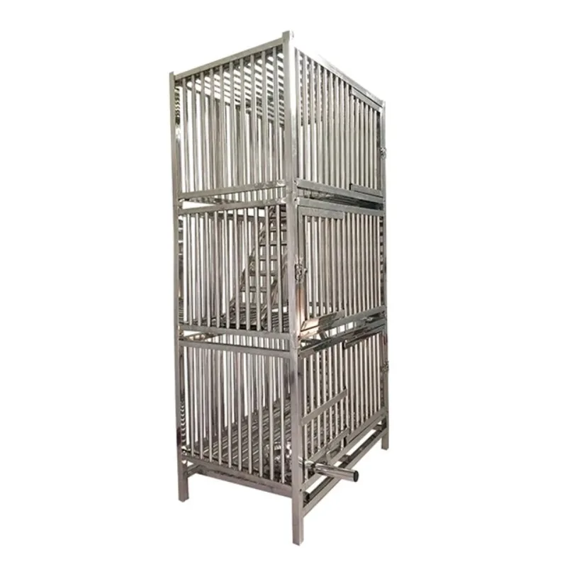 Luxury 3-Layer Big Stainless Steel Eco-Friendly Indoor/Outdoor Cat Cage