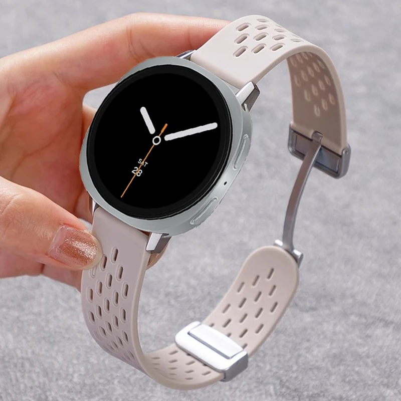 Силиконовый ремешок для Samsung Galaxy Watch 8 40 мм 44 мм 8 Classic 46 мм с магнитной пряжкой, дышащий ремешок для часов, браслет без зазоров