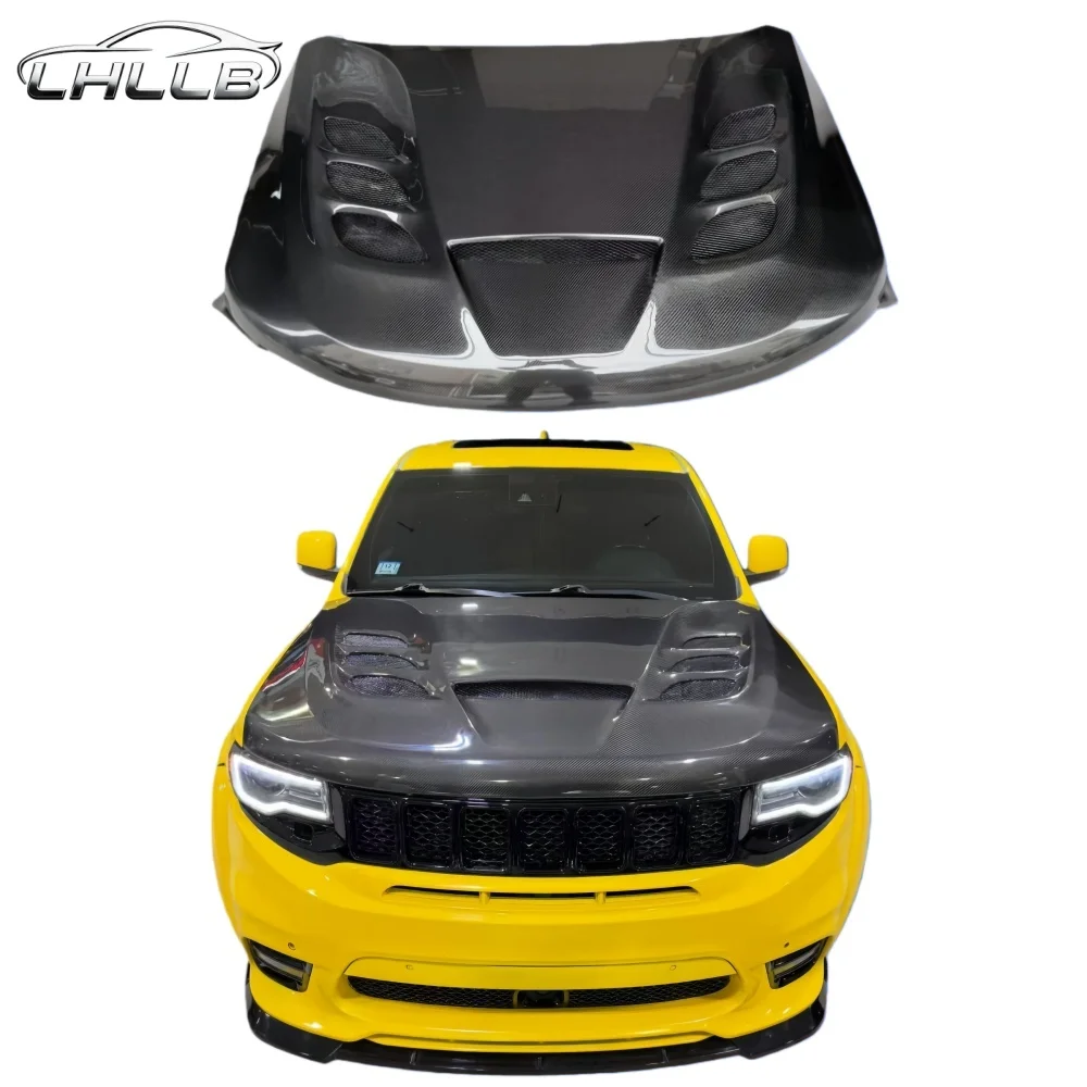 

High-Quality Cutout Vented Carbon Fiber Engine Hood for Grand Cherokee 2013-2023