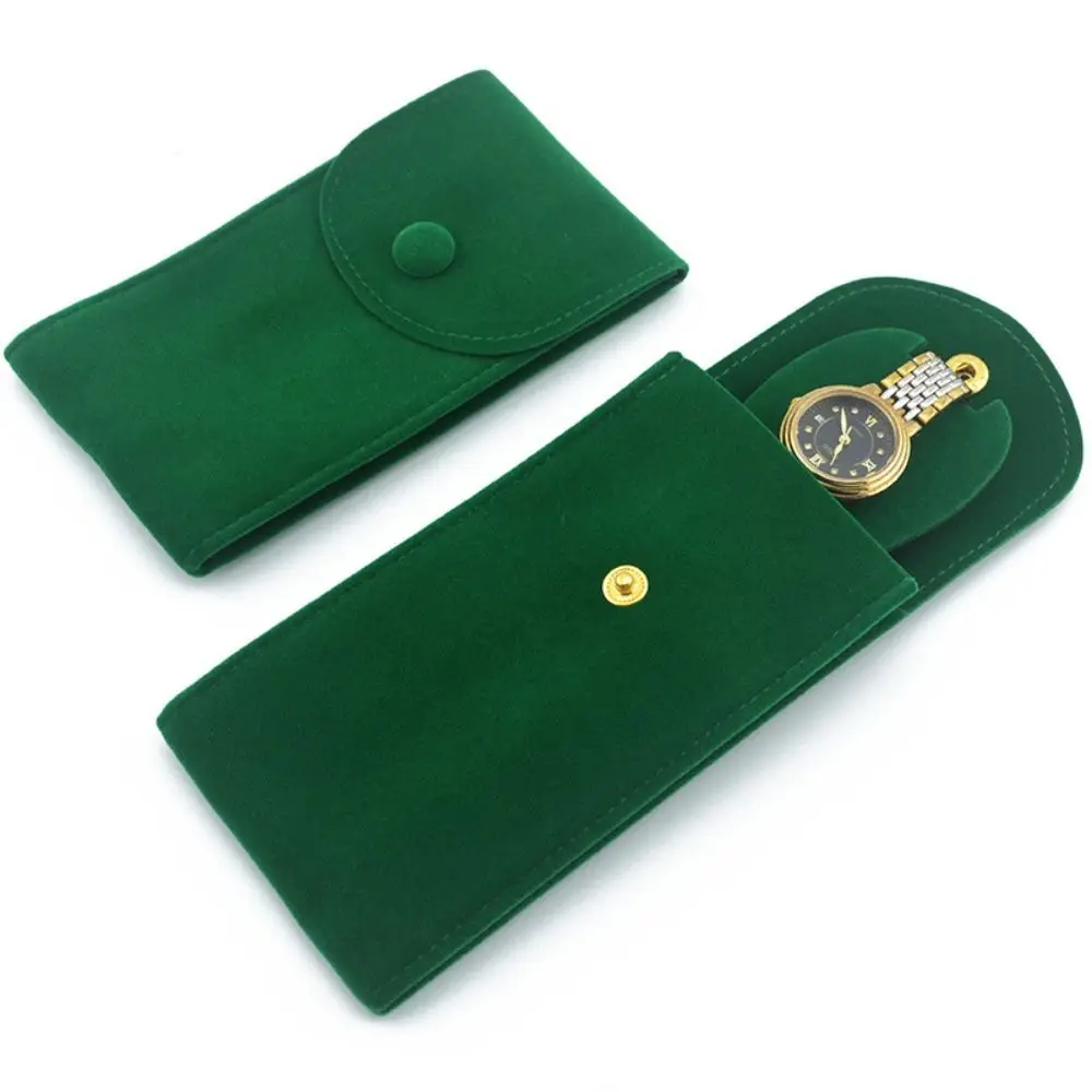 New Flannelette Watches Pouch Snap Portable Watch Boxes Case Dust Protect Storage Bag Women