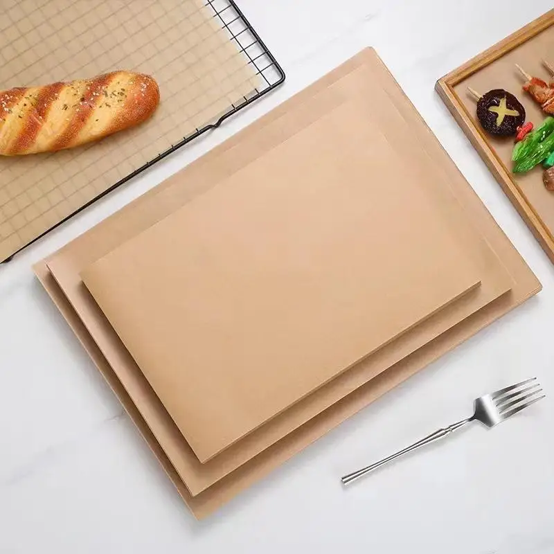 New 200Pcs Air Fryer Parchment Paper Burger Dessert Sandwich Wrapping Brown Wax Paper Kitchen Oven Paper