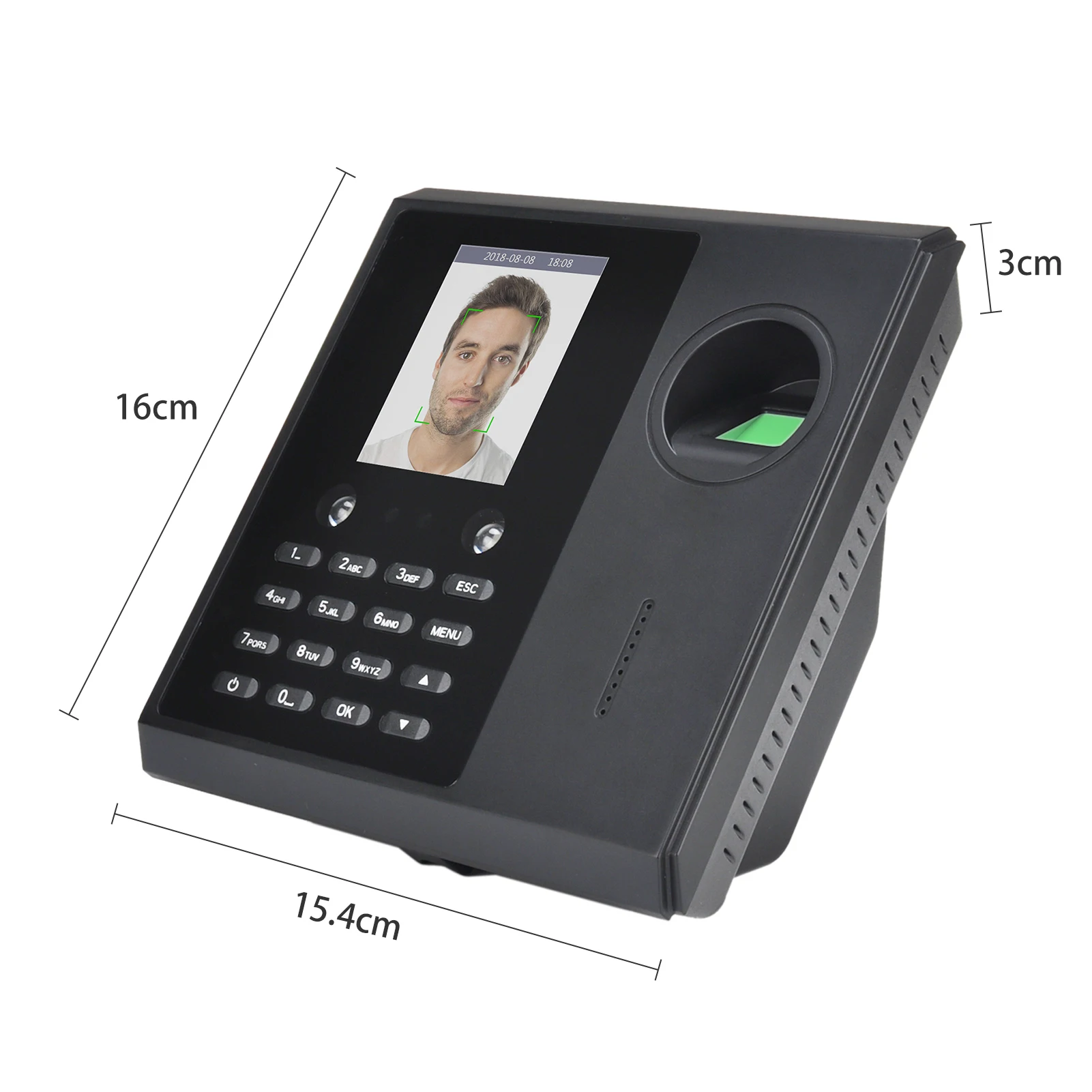 Biometric Time Clock Attendance Machine for Employees 5 Languages System Support TCP/IP WIFI Network USB Port Data for Office