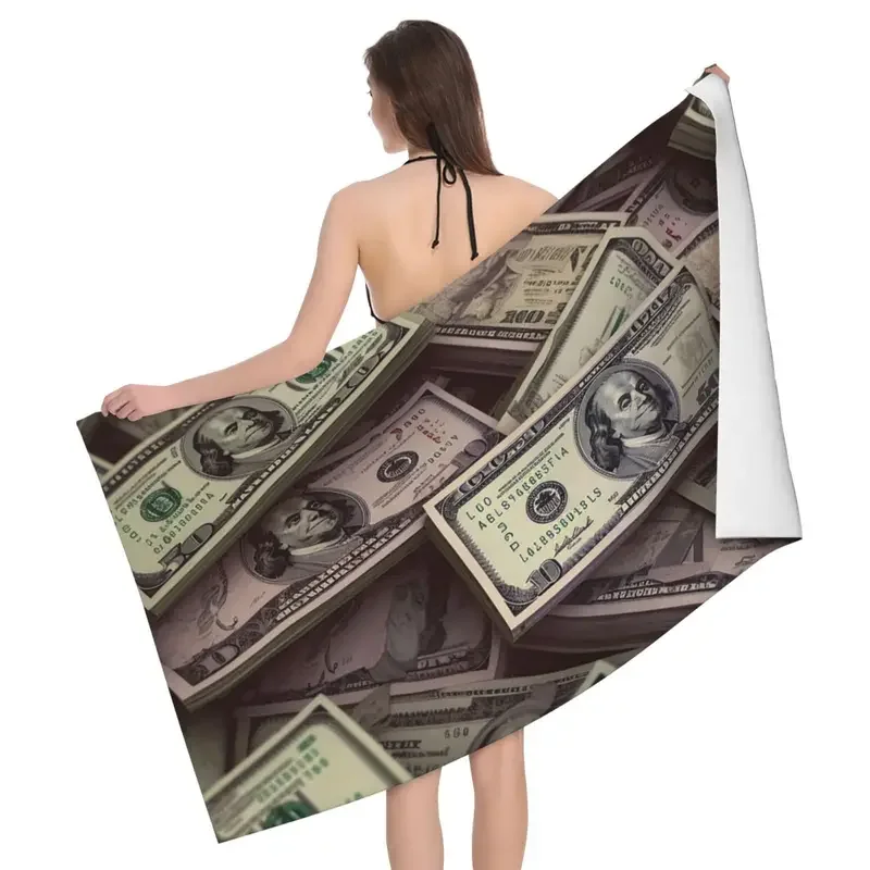 Toalla de playa de Dollar Bill para adultos, adolescentes y niños, Toalla de baño absorbente de secado rápido, cubierta de microfibra para natación, toallas de viaje deportivas suaves