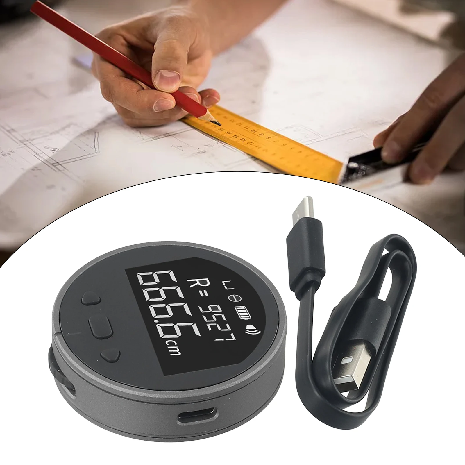 

Multi-functional Assistance Digital Tape Measure Rechargeable Small Long Distance Rolling Measuring Tool Home Improvement