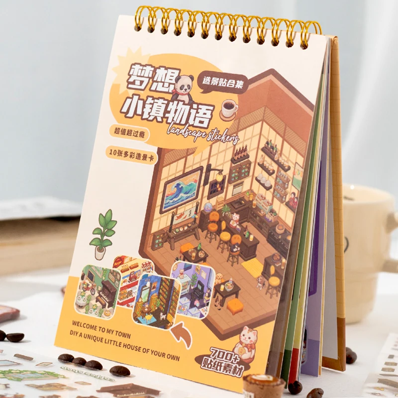

Mr Paper, 1-й стиль Dream Town Story Series, живописные наклейки, наклейки для книги, багажа, справочника, каваи, наклейки