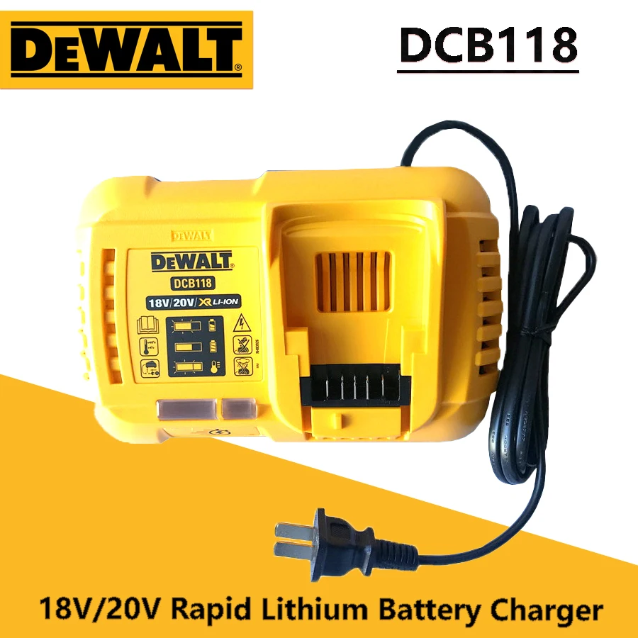 DEWALT DCB118 FLEXVOLT 18V/20V Charger Rapid Charge 8AMP Internal Fan Cooled Lithium Battery Fast Charger Power Tool Accessories