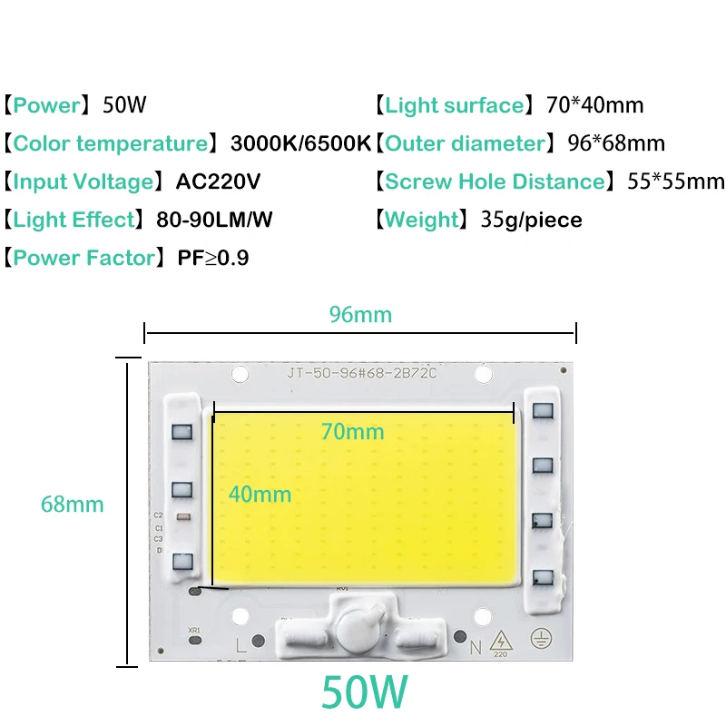 220V LED COB Chip 50W 100W 150W 200W Smart IC Geen Driver nodig LED Kraal Lamp voor Schijnwerper Spotlight DIY Verlichting Lichtbron