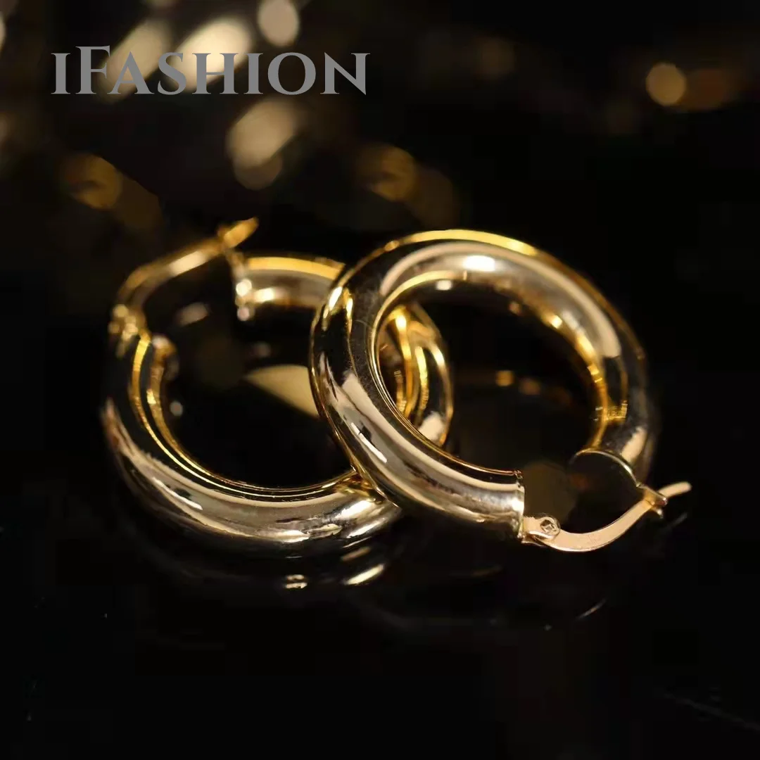 

IFASHION Earring18K Pure Gold Wedding For Women High-quality Classic AU750 Lover You Infinity Gift Bangles Fashion Jewelry