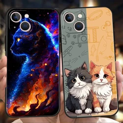 CAT Phone Case Cover for iPhone 16 15 14 13 12 Pro Max XR XS X 11 7 8 Plus Shockproof Silicone Soft TPU Shell Capas Coque Bags