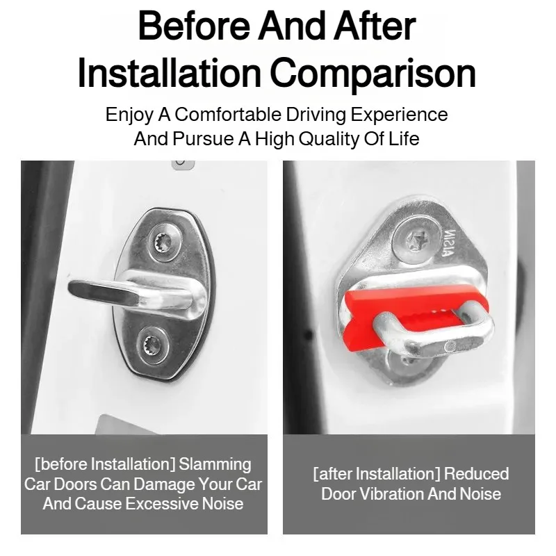 Auto Interior Door Shock Absorbing Pads Anti‑Collision Anti‑Noise Cushion Simple Paste Mount Reduce Door Closing Abnormal Sound