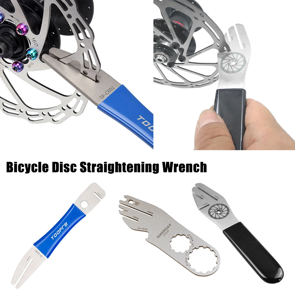 BIKERSAY Bicycle Disc Straightening Wrench Bicycle Tool Disc Brake Positioning Shaping Tools Stainless Steel Correction Wrench