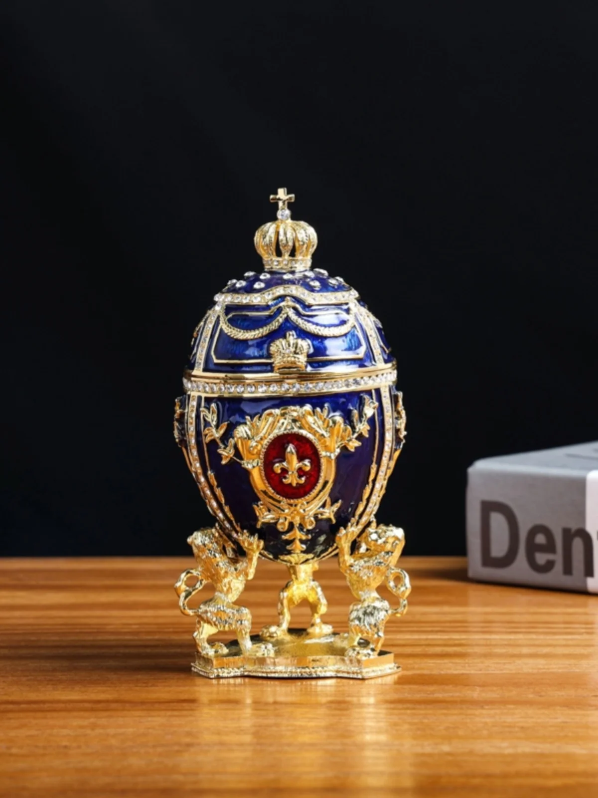 CEnamel Craft Russian Light Luxury Crown Easter Egg Ornament