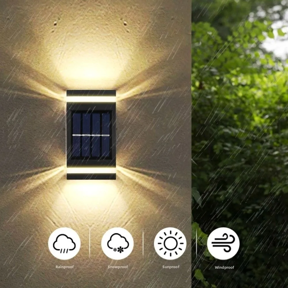 Super Bright Solar LED Light Energy Saving Up Down Illuminate Wall Washer Light Easy Installation Waterproof Stairs Wall Lamp