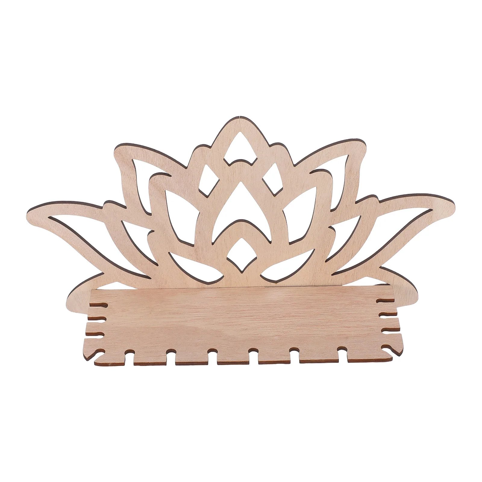 

Wooden Lotus Flower Holder Crystal Wall Mounted Decorative Floating Shelf Bedroom Living Room Office Display