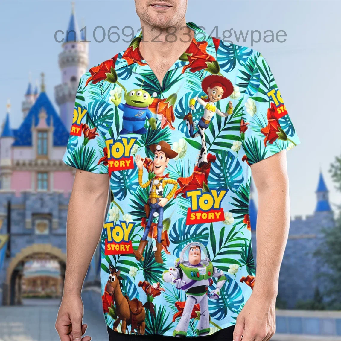 Disney Toy Story Hawaiian Shirts Fashion Men's Women's Short Sleeve Shirts Hawaiian Shirts Summer Casual Beach Vacation Shirts