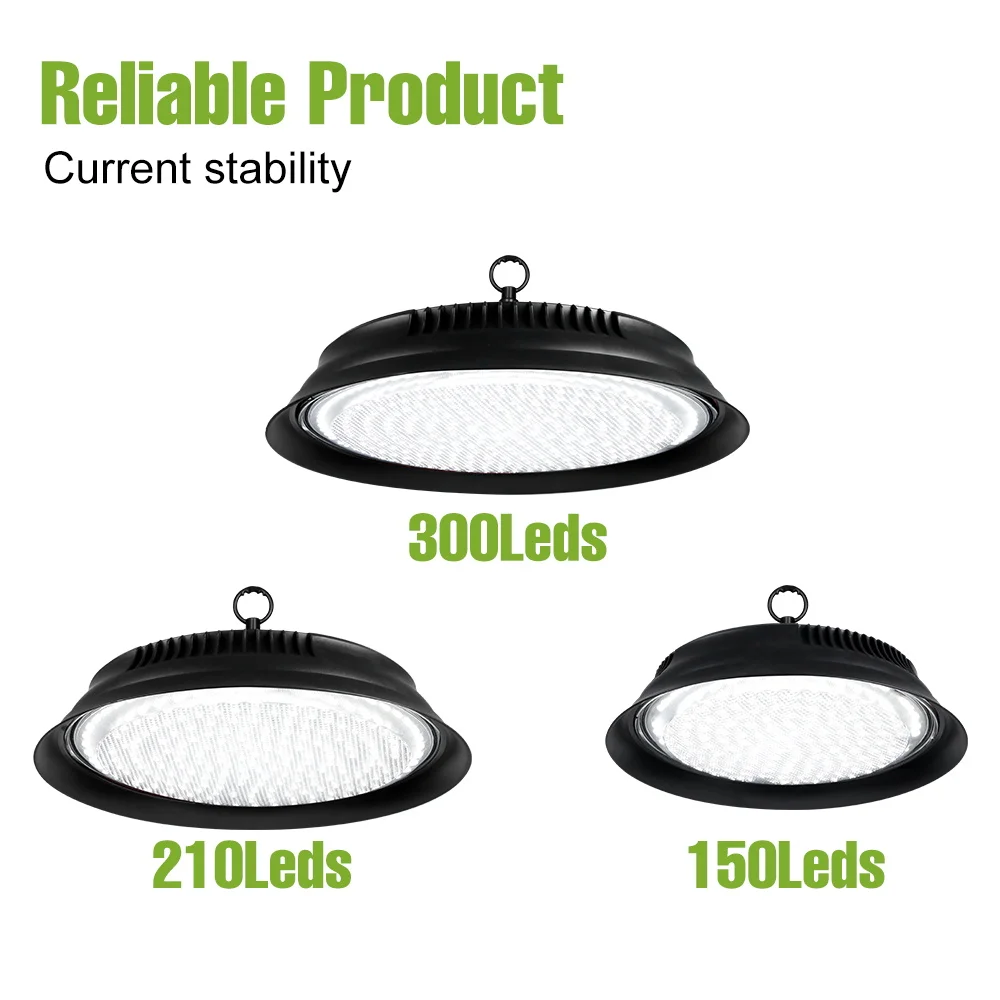 LED UFO High Bay Light Garage Lamp With Hook Industrial Lighting US/EU Plug For Home Warehouse Workshop Basement 150W 200W 250W