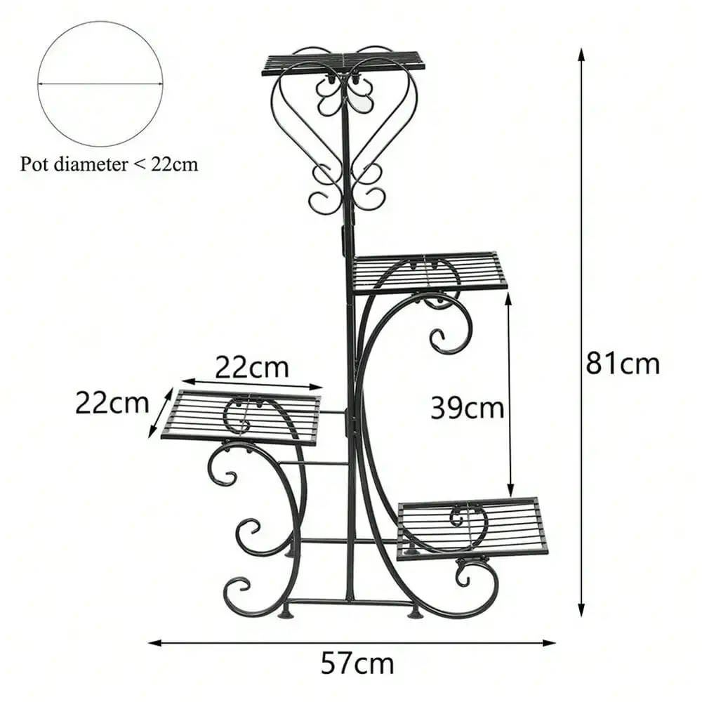 4-х уровневая декоративная подставка для растений, полка для цветов, балкон, терраса, в помещении и на открытом воздухе