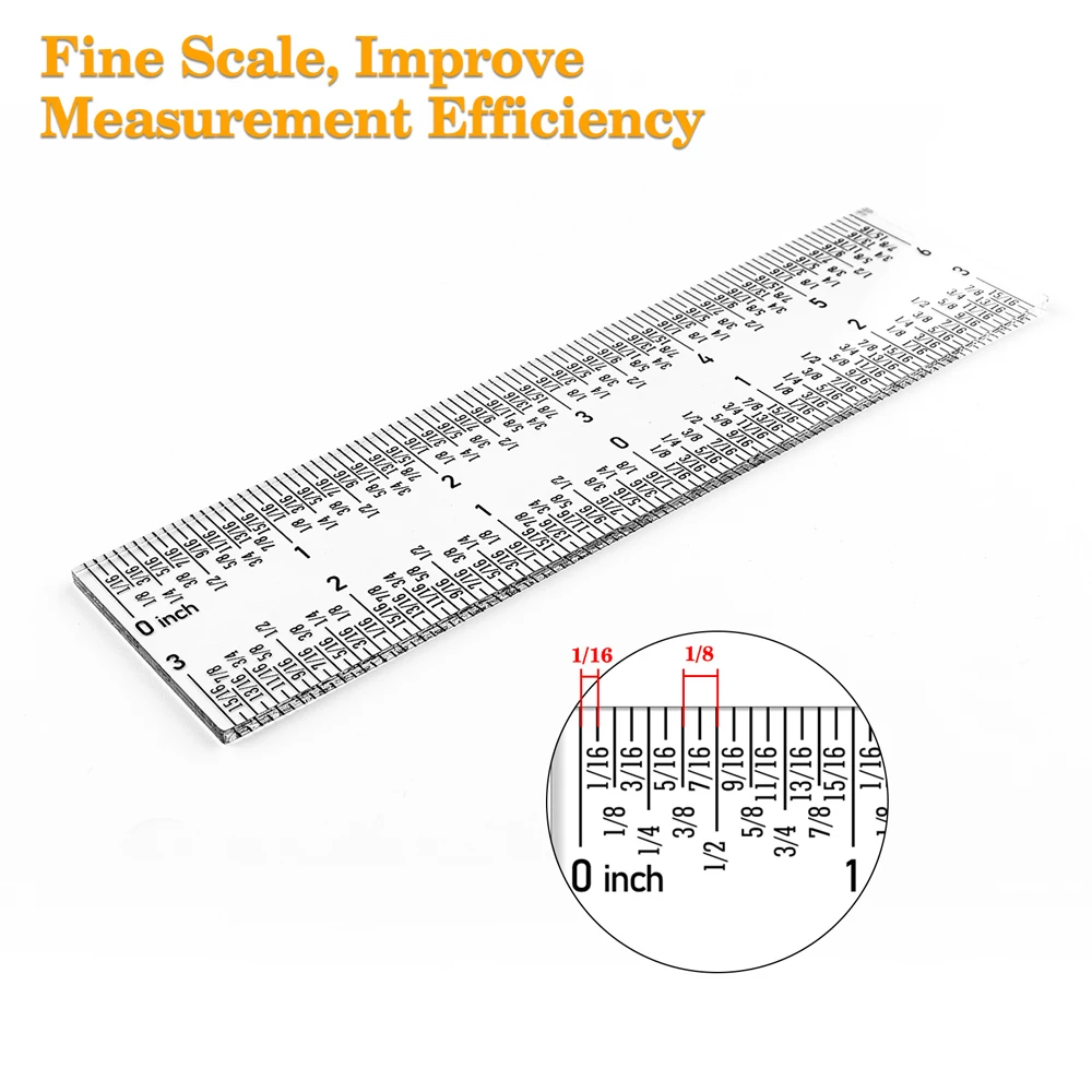 Zero-Centering 6 inch Clear Acrylic Multifunctional Ruler For Crafting Card Making School Supplies Easy Measurement Hand Tool