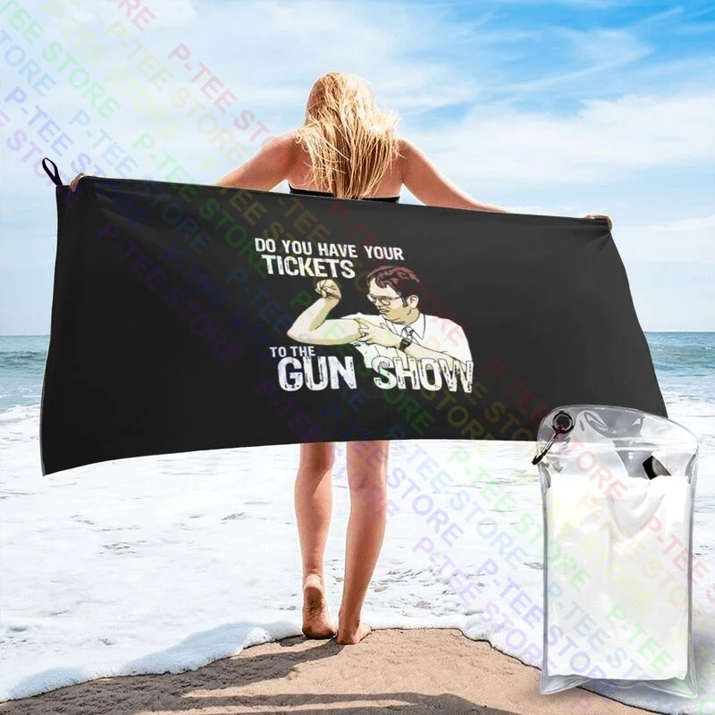 The Office Dunder Mifflin Dwight Gun Show Quick dry Towel Surf Microfiber Beach Blanket