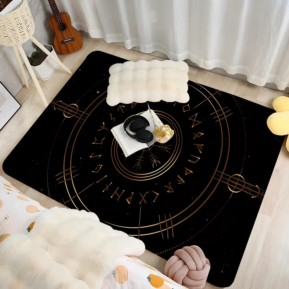 

Viking Retro Mysterious Raven Bathroom Mat Kids Room Bedroom Decoration Balcony Anti-Slip Doormat Living Room Bedside Area Rugs